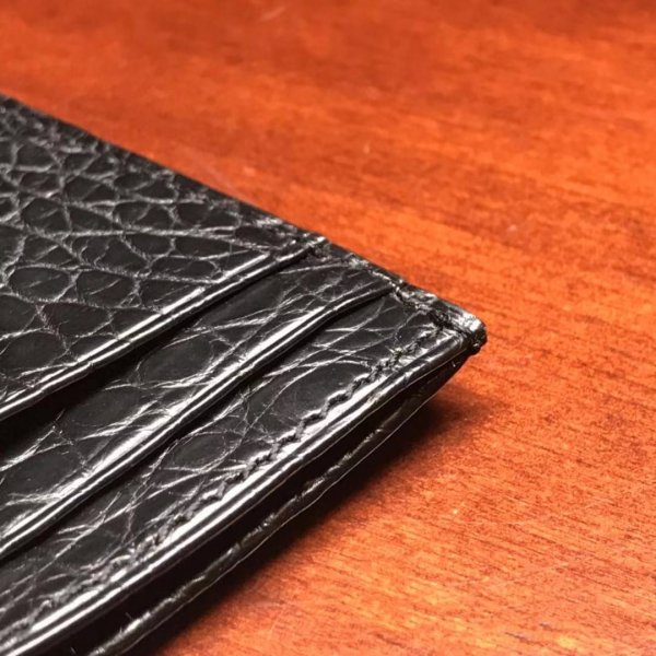 Crocodile Pattern Genuine Leather Fashionable Men's Multi Card Wallet
